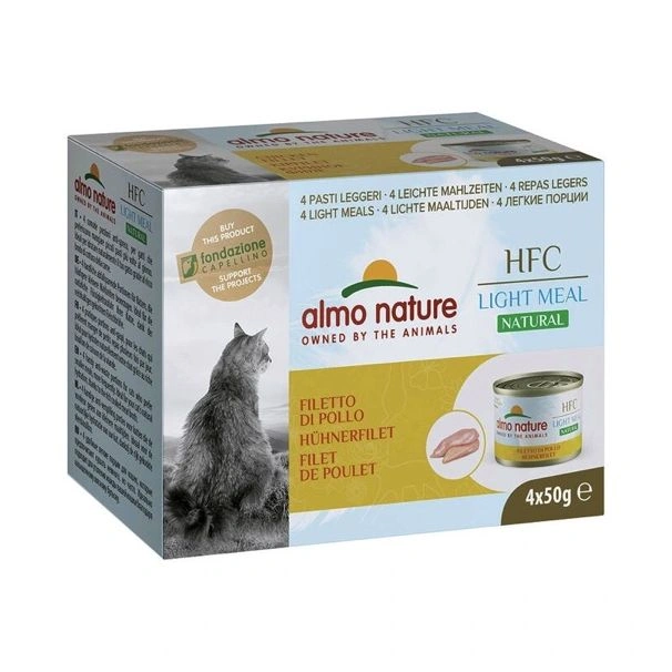 Almo natural cat light meal 4xgr50 filetto di pollo