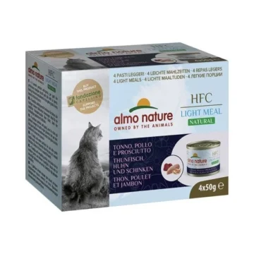 Almo natural cat light meal 4xgr50 tonno/pollo/prosciutto