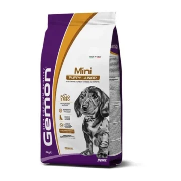 Gemon mini puppy e junior con pollo e riso kg.3