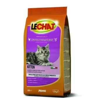Lechat croccantini kitten con pollo fresco e riso kg.1,5