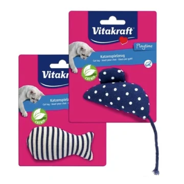 Topo e pesce in tessuto con catnip