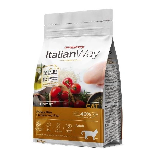 Italian way cat pollo e riso 1,5 kg.