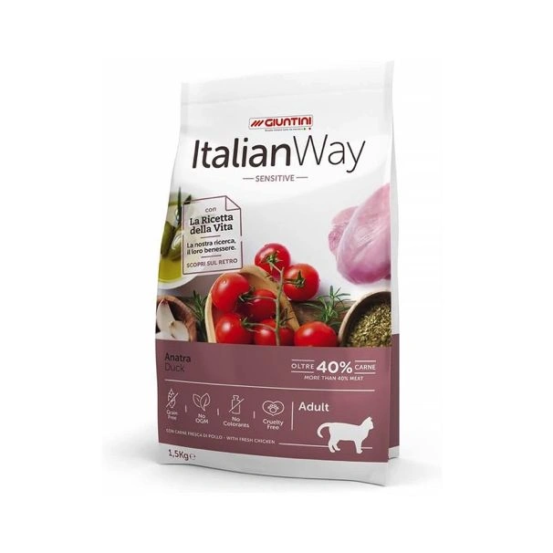 Italian way cat sensitive anatra 1,5 kg.
