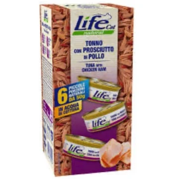 Lifecat multipack 6 x gr 50 tonno/prosciutto di pollo
