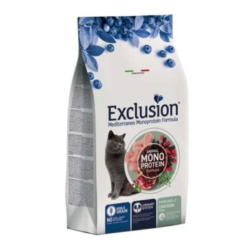 Exclusion mediterraneo noble cat +7 sterilized pollo gr 300