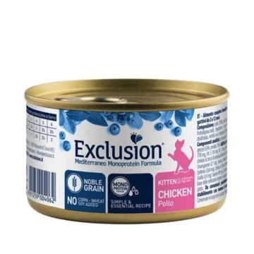 Exclusion mediterraneo noble cat umido kitten pollo gr 85