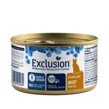 Exclusion mediterraneo noble cat umido sterilized manzo gr 85