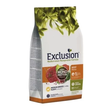 Exclusion mediterraneo noble medium puppy manzo 3 kg