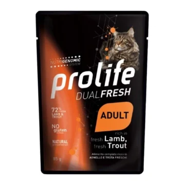 Prolife cat   dual buste agnello/trota 12x gr 85