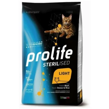 Prolife cat sterilized light oca/manzo/riso kg 1,5