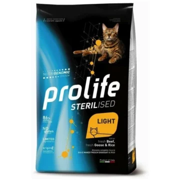 Prolife cat sterilized light oca/manzo/riso kg 7