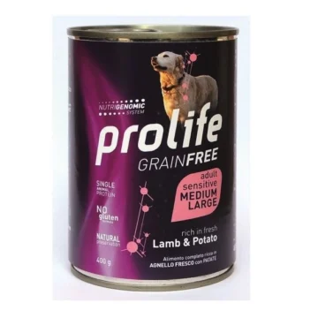 Prolife dog  grain free medium/large agnello gr 400