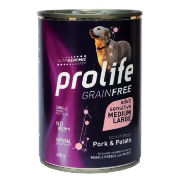 Prolife dog  grain free medium/large maiale gr 400