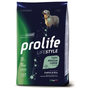 Prolife dog lifestyle medium/large light merluzzo/riso kg 2,5