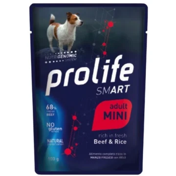 Prolife dog  smart buste mini manzo/riso 10x gr 100